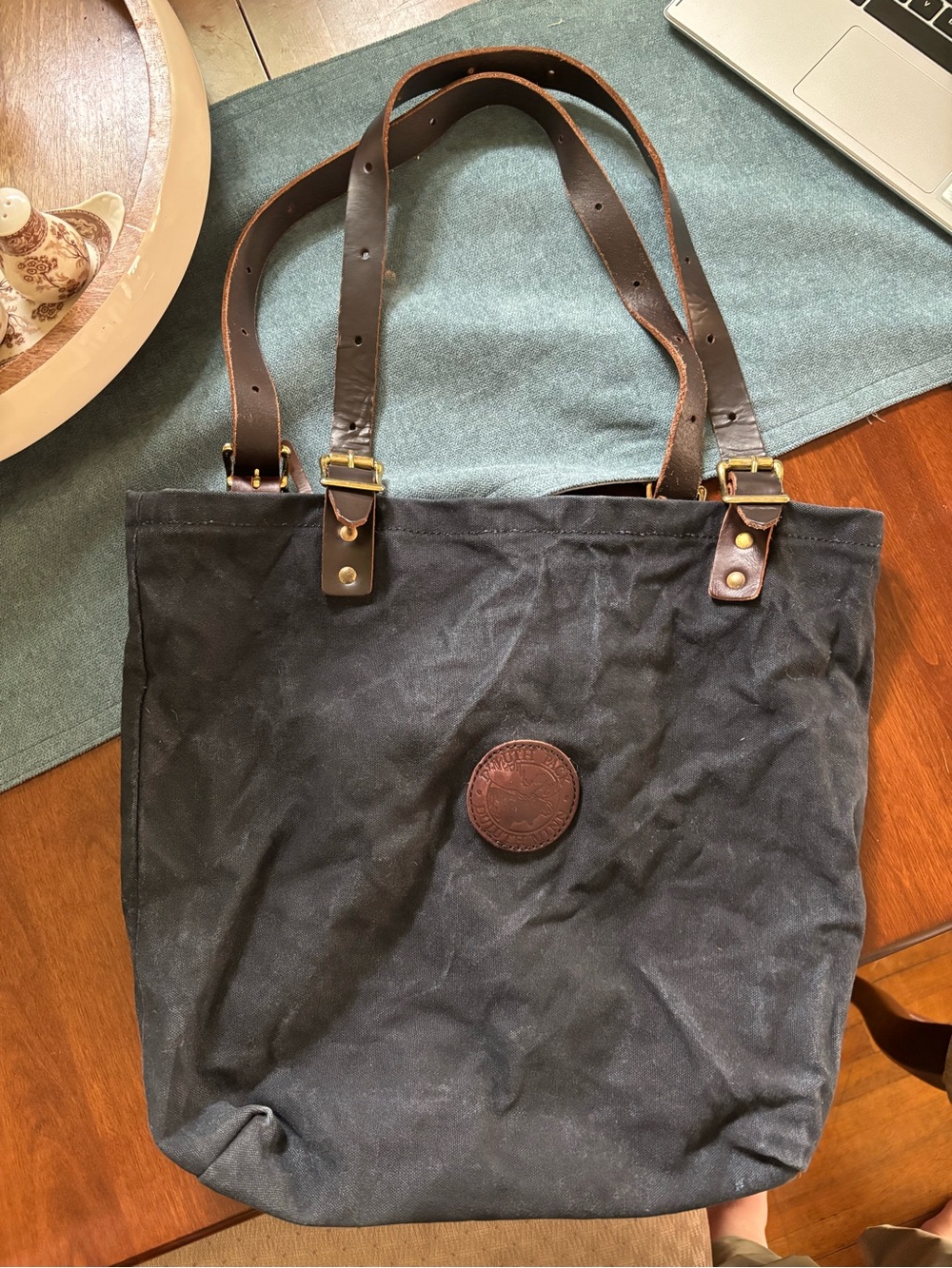 Black Duluth Pack Canvas and Leather Tote Bag